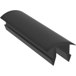 Záslepka drážky profilu 45-8, oblá, měkké PVC, černá